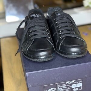 Prada Milano Black Leather Sneakers – Size  – Excellent Conditio